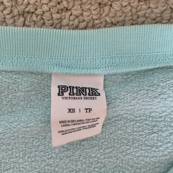 PINK/ victoria’s secret, teal crewneck - Picture 3 of 3